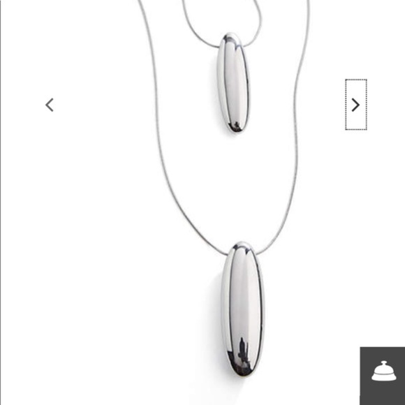 J.Jill NEW Stylish Sculpted-Metal Double-Drop Necklace NWT - Picture 3 of 9